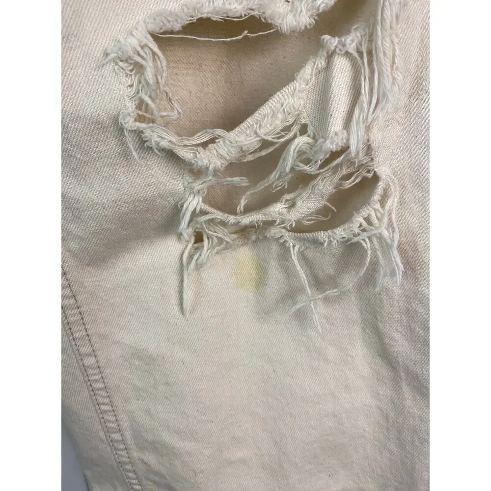 Urban Outfitters BDG Women's Size 26 Cream Distressed High Rise Baggy Jeans * - Picture 2 of 10